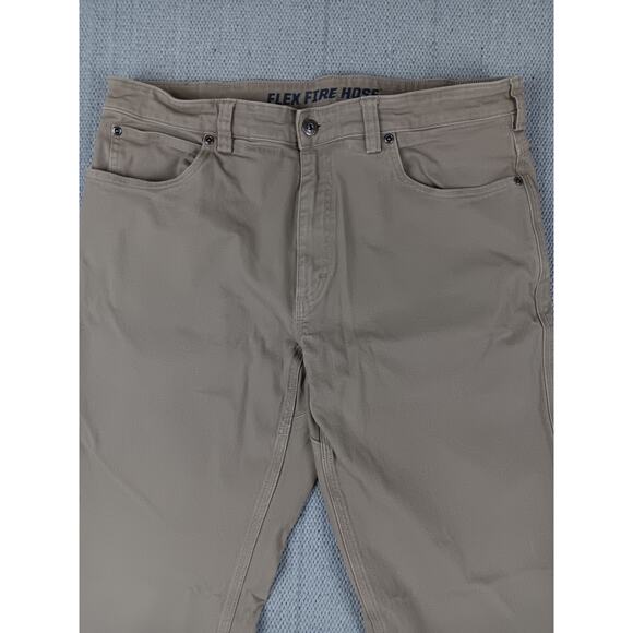 Duluth Trading Co, Flex Fire Hose Pants Mens 35X31 Beige Standard Fit Stretch - Picture 3 of 13